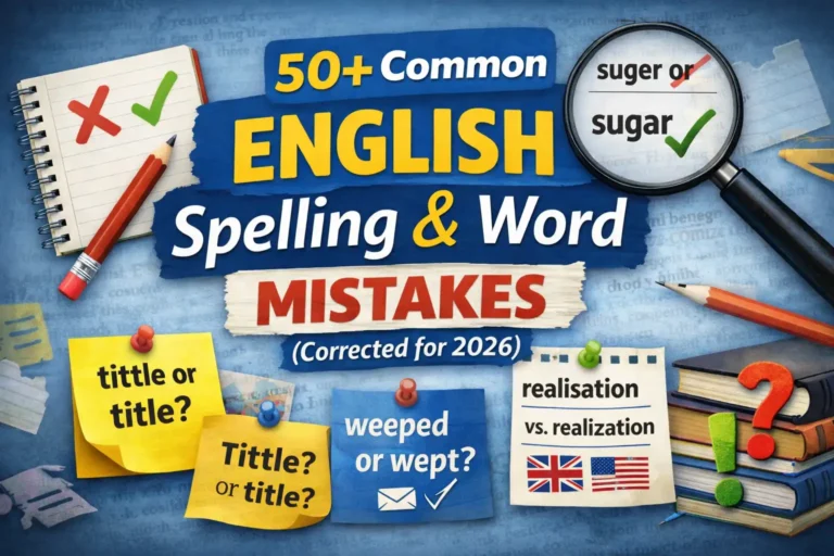 common English spelling and word mistakes