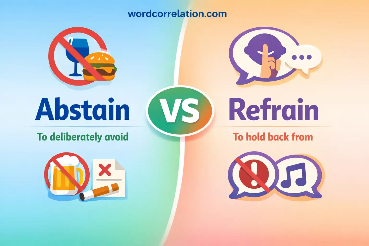 abstain vs refrain