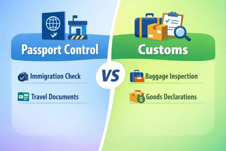 passport control vs customs