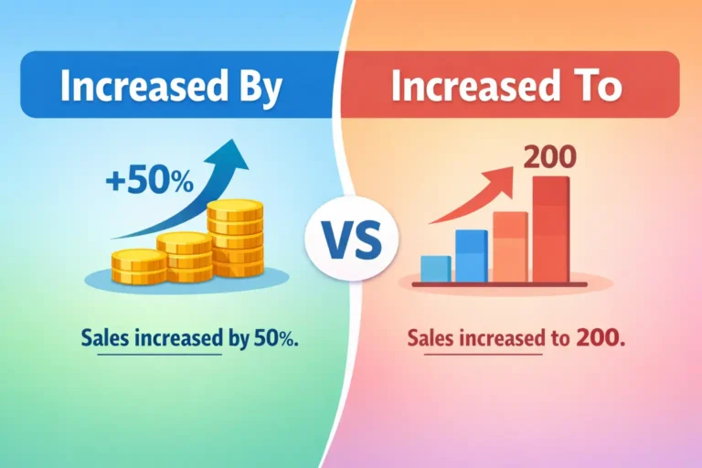 increased by vs increased to