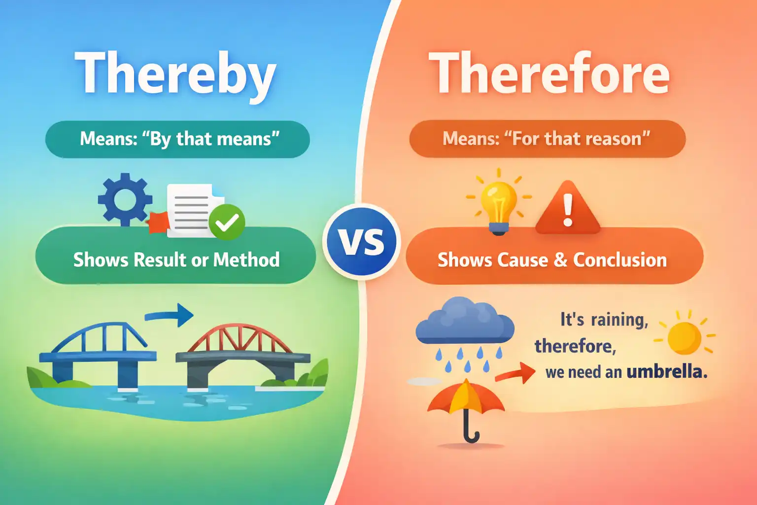 thereby vs therefore