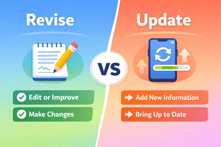 revise vs update