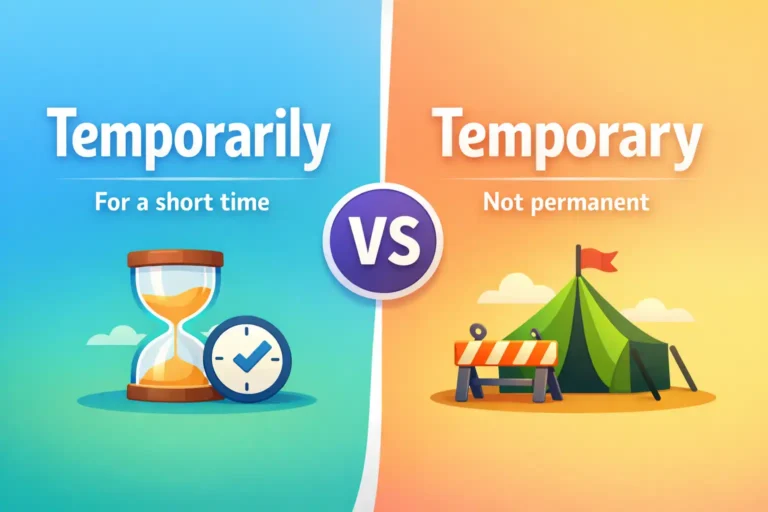 temporarily or temporary