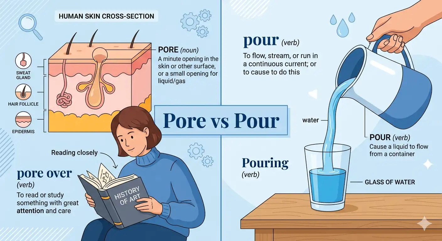 pore vs pour vs poor