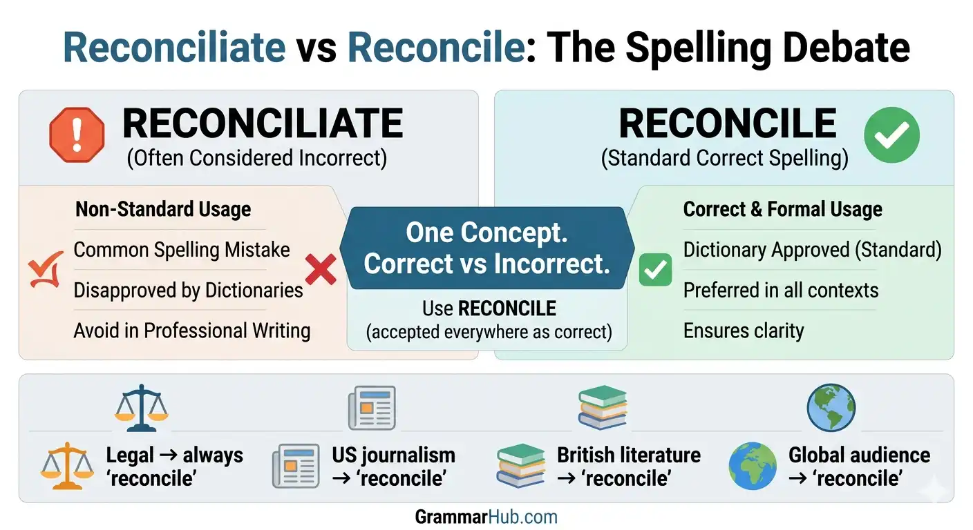 reconciliate vs reconcile