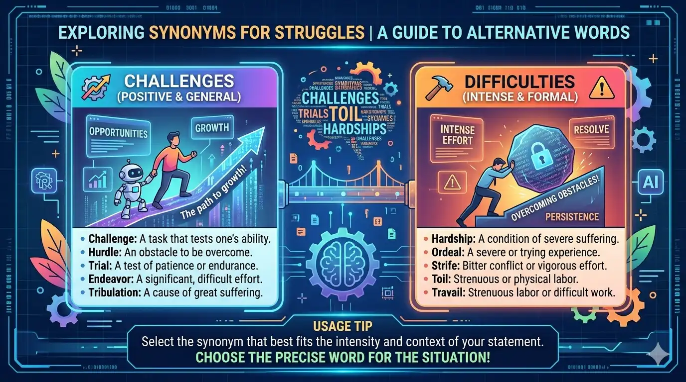 synonyms for struggles